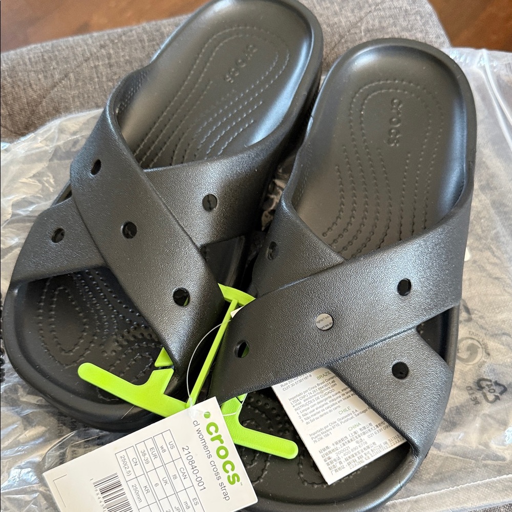 CROCS Black Sole Comfort Slides